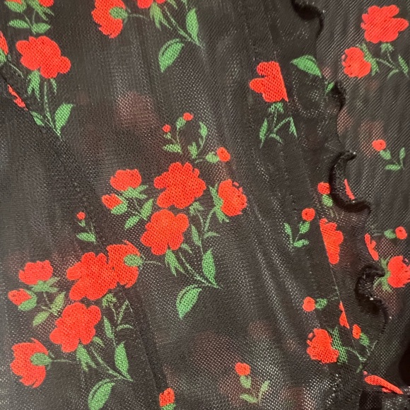 RESA Black Dress with Red Floral Design - Picture 6 of 13